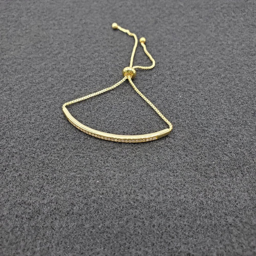 Gold plated and Cubic Zirconia Geometric Dainty Adjustable Bracelet